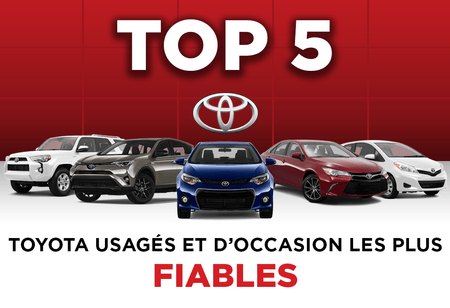 Top 5 Toyota usagés et d’occasion les plus fiables