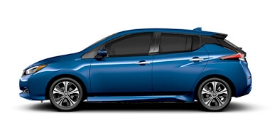 Blue Electric car view profil