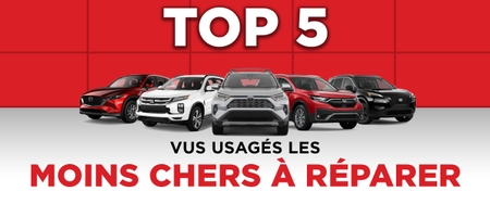 Top 5 VUS usagés les moins chers à réparer